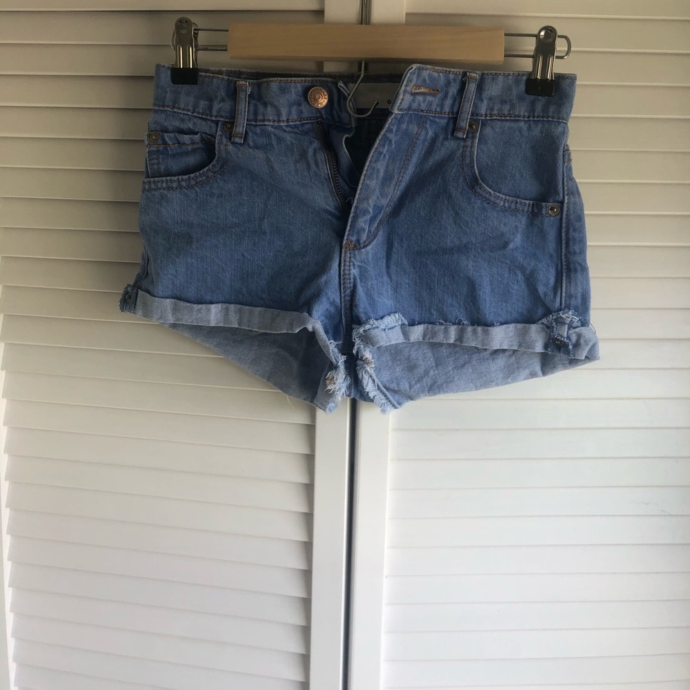 High waisted jean shorts